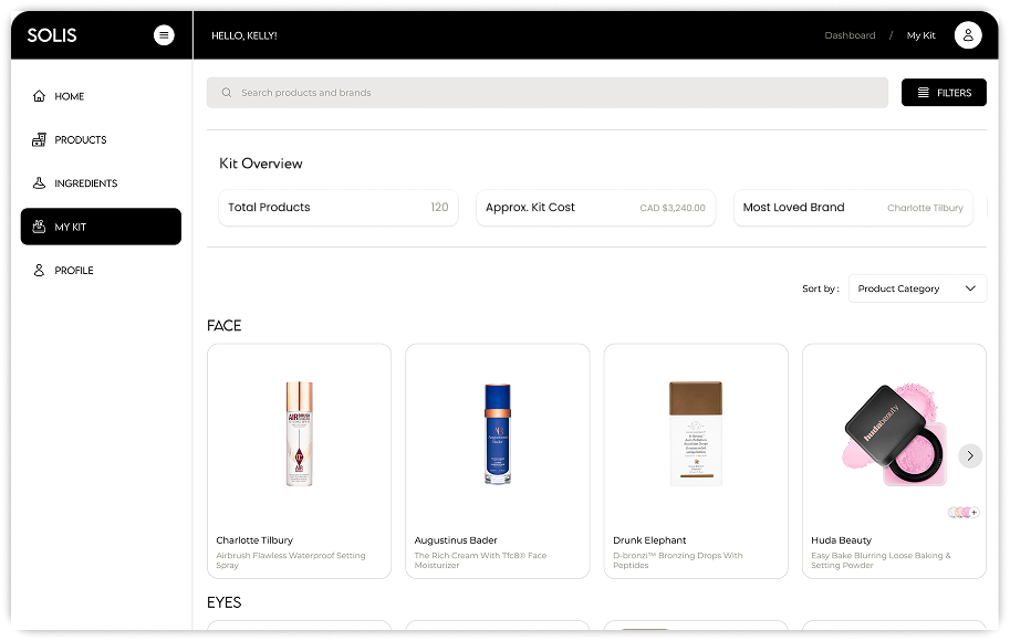 SOLIS PIQ kit overview interface